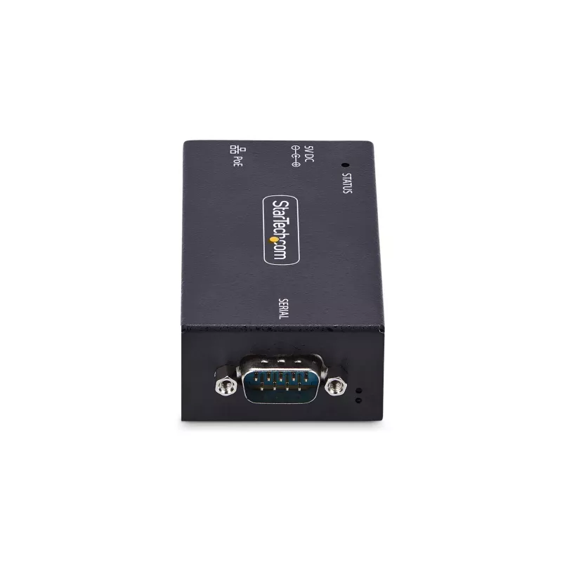StarTech.com 1 prievado nuosekliojo prievado į Ethernet adapteris, 802.3af PoE IP nuosekliojo įrenginio serveris nuotoliniams RS232 įrenginiams, montuojamas ant sienos/DIN bėgio, RJ45 LAN į DB9 nuosekliosios sąsajos keitiklis, TAA