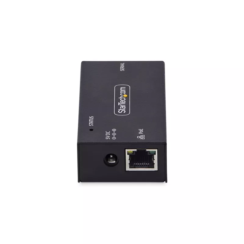 StarTech.com 1 prievado nuosekliojo prievado į Ethernet adapteris, 802.3af PoE IP nuosekliojo įrenginio serveris nuotoliniams RS232 įrenginiams, montuojamas ant sienos/DIN bėgio, RJ45 LAN į DB9 nuosekliosios sąsajos keitiklis, TAA