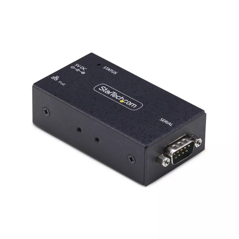 StarTech.com 1 prievado nuosekliojo prievado į Ethernet adapteris, 802.3af PoE IP nuosekliojo įrenginio serveris nuotoliniams RS232 įrenginiams, montuojamas ant sienos/DIN bėgio, RJ45 LAN į DB9 nuosekliosios sąsajos keitiklis, TAA