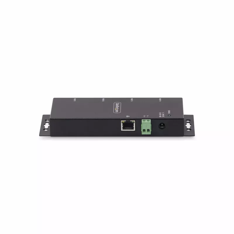 StarTech.com 4 prievadų nuosekliojo prievado į Ethernet adapteris, IP nuosekliojo prievado įrenginių serveris nuotoliniams RS232 įrenginiams, montuojamas ant sienos/DIN bėgio, metalinis korpusas, RJ45 LAN į DB9 nuoseklųjį keitiklį