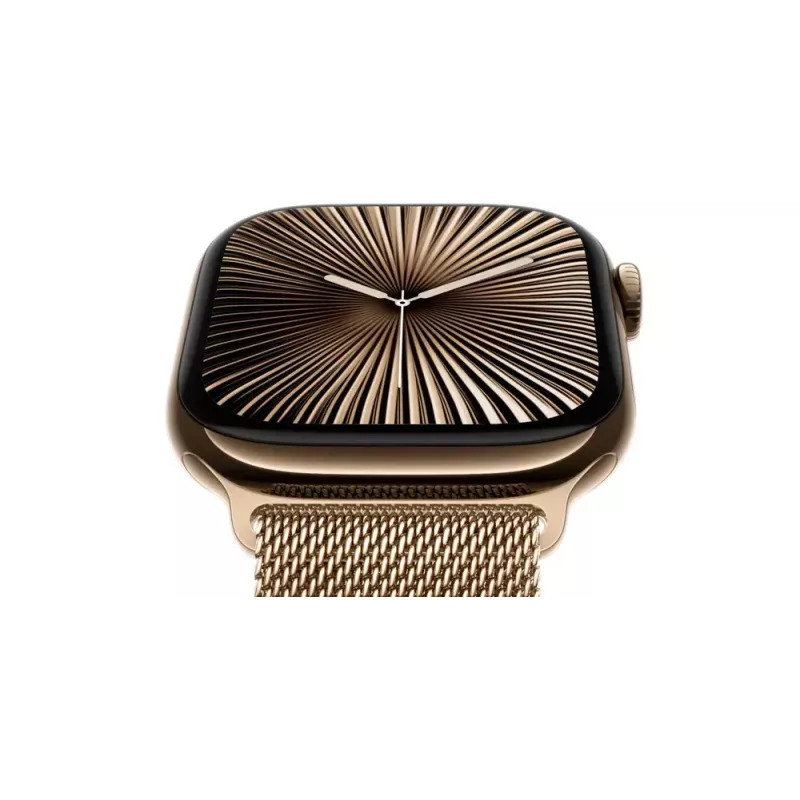 Išmanusis laikrodis Apple Watch Series 10 GPS + Cellular 46 mm auksinis titano korpusas su Starlight Sport Band dirželiu M/L