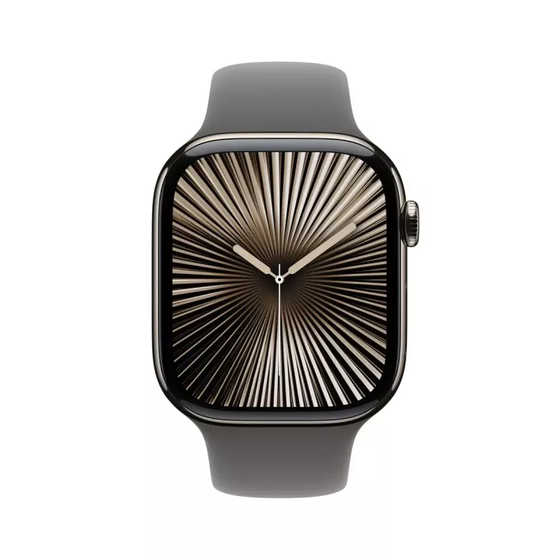 Išmanusis laikrodis Apple Watch Series 10 GPS + Cellular 46mm Natural Titanium korpusas su Stone Grey Sport dirželiu S/M