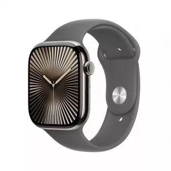 Išmanusis laikrodis Apple Watch Series 10 GPS + Cellular 46mm Natural Titanium korpusas su Stone Grey Sport dirželiu S/M