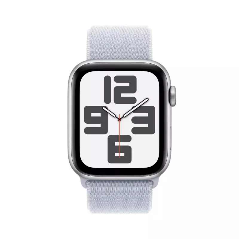 Apple Watch SE GPS + Cellular 44 mm sidabrinis aliuminio korpusas Blue Cloud Sport Loop