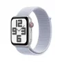 Apple Watch SE GPS + Cellular 44 mm sidabrinis aliuminio korpusas Blue Cloud Sport Loop