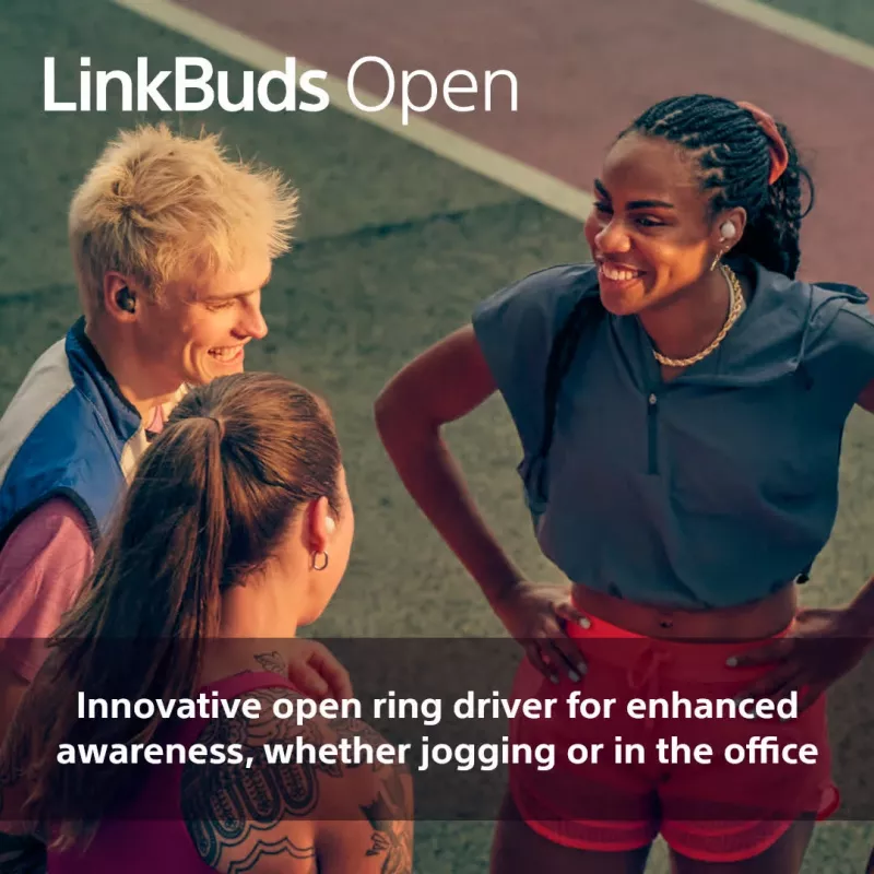 Belaidės ausinės Sony LinkBuds Open WFL910W — Bluetooth, 20–20000 Hz, 10 m atstumas, baltos