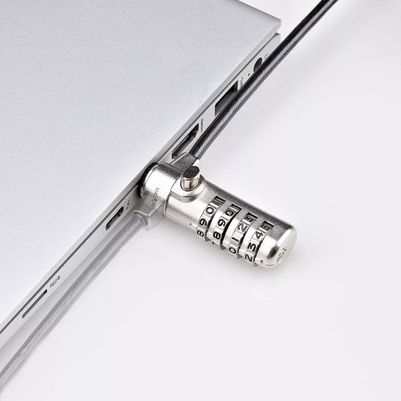 StarTech.com Slim Lock Nano Slot belaidis užraktas, 2 m, plieninis kabelis, 4 skaitmenų kodas