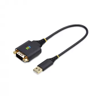 StarTech.com 1ft (30cm) USB į RS232 adapterio laidas, COM išlaikymas, keičiamos veržlės/varžtai, USB-A į DB9 RS232, FTDI IC, apsauga nuo ESD, Windows/macOS/Linux