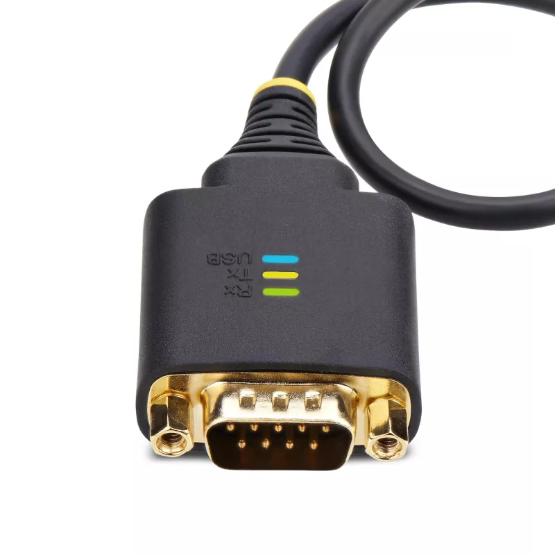 StarTech.com 1ft (30cm) USB į RS232 adapterio laidas, COM išlaikymas, keičiamos veržlės/varžtai, USB-A į DB9 RS232, FTDI IC, apsauga nuo ESD, Windows/macOS/Linux