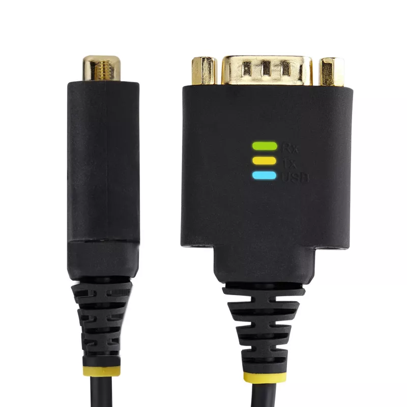 StarTech.com 1ft (30cm) USB į RS232 adapterio laidas, COM išlaikymas, keičiamos veržlės/varžtai, USB-A į DB9 RS232, FTDI IC, apsauga nuo ESD, Windows/macOS/Linux