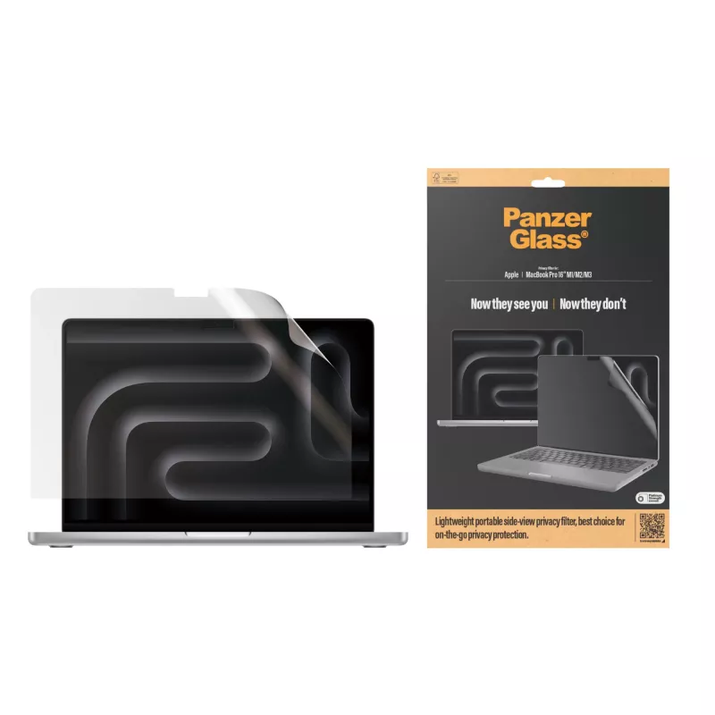 Apsauginis stiklas PanzerGlass DualPrivacy MacBook Pro 16 colių M1 M2 M3 M4 Skaidrus