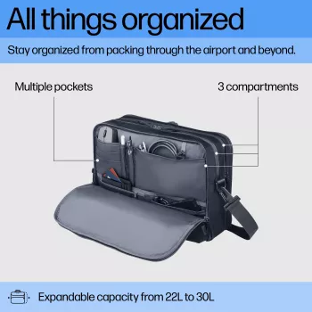 HP Travel Plus 22L 16 colių portfelinė kuprinė, monochromatinė