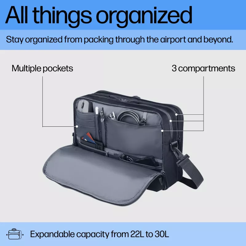 HP Travel Plus 22L 16 colių portfelinė kuprinė, monochromatinė