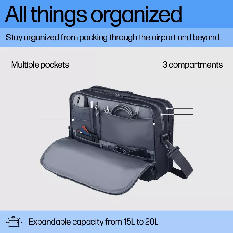 Dėklas nešiojamam kompiuteriui HP Travel Plus 15L 14 colių portfelis 820g vienspalvis