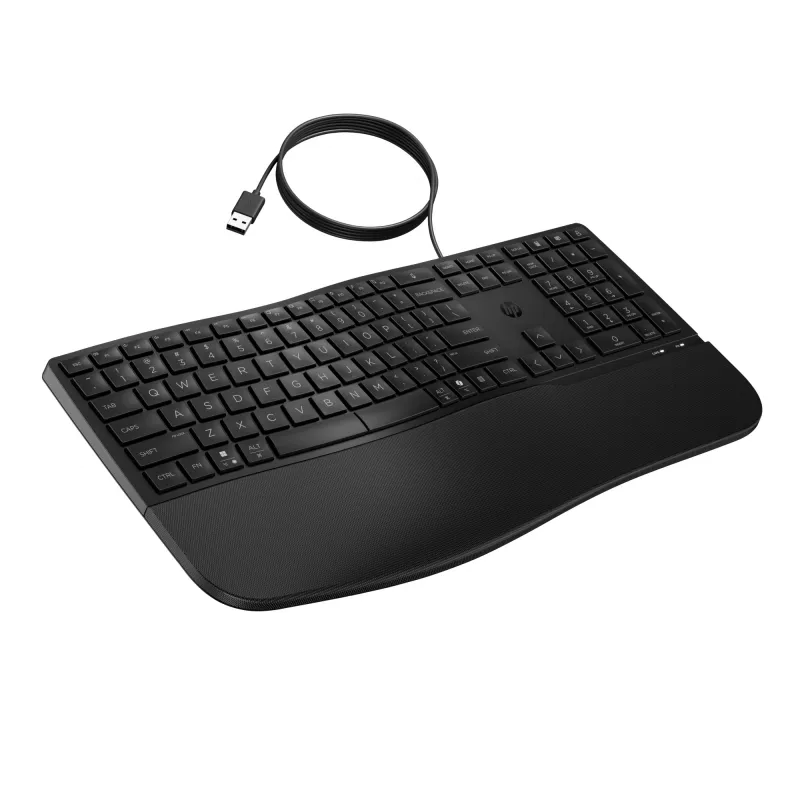 HP 485 patogus laidinis klaviatūra, pilno dydžio, USB, membraninė, su riešo atrama