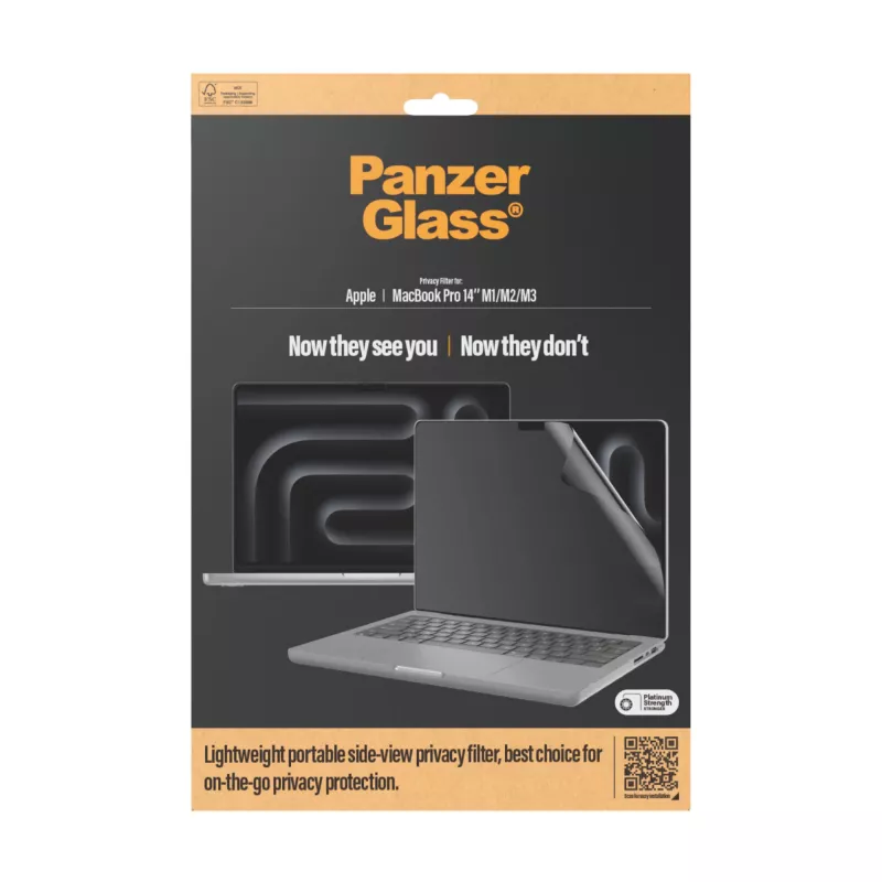 Apsauginis ekrano stiklas PanzerGlass DualPrivacy MacBook Pro 14 colių M1 M2 M3 M4