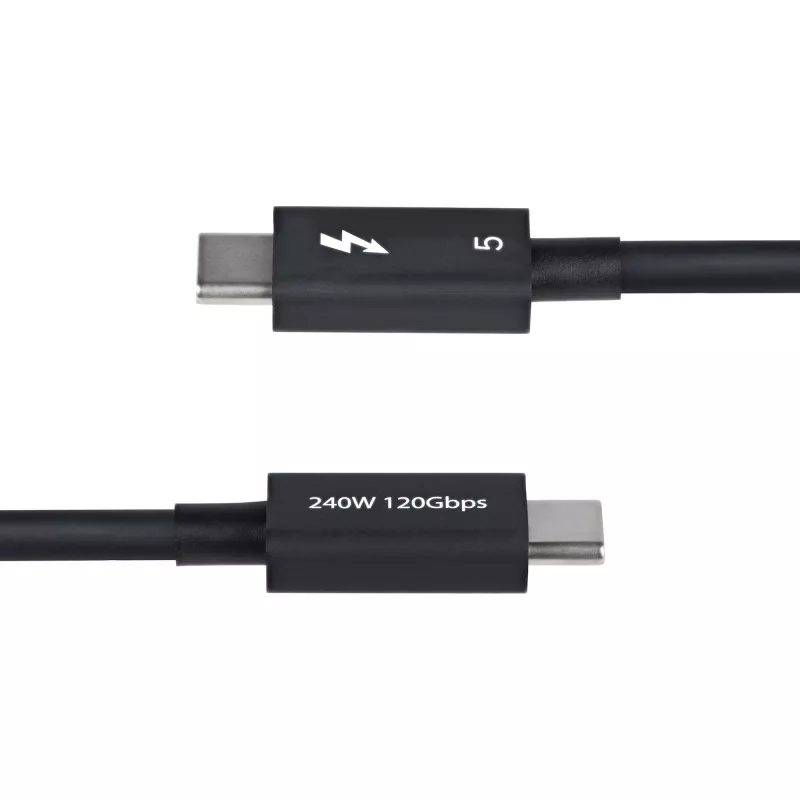 StarTech.com 1,5 pėdų (50 cm) Thunderbolt 5 laidas, 80Gbps / iki 120Gbps, 240W PD, 8K 60Hz, sertifikuotas Thunderbolt laidas – suderinamas su Thunderbolt 4 / USB4 / USB-C