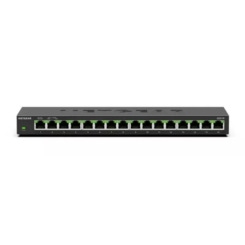 Nevaldomas jungiklis NETGEAR GS316 L2 Gigabit Ethernet 16 prievadų 32 Gbit/s
