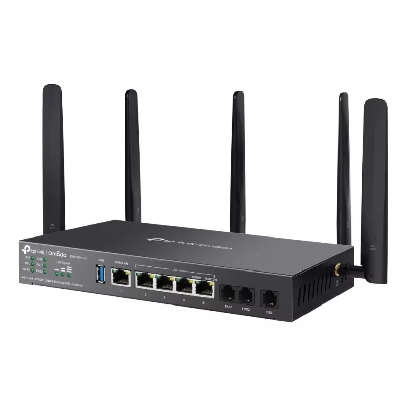 TP-Link Omada DR3650V-4G belaidis maršrutizatorius Gigabit Ethernet Dviejų juostų (2,4 GHz / 5 GHz) Juoda