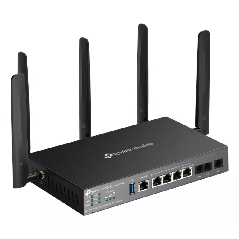 TP-Link Omada DR3650V-4G belaidis maršrutizatorius Gigabit Ethernet Dviejų juostų (2,4 GHz / 5 GHz) Juoda