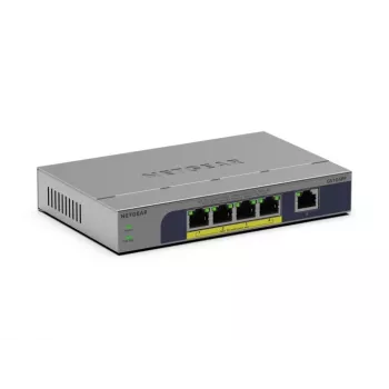 NETGEAR GS105PP nevaldomas Gigabit Ethernet (10/100/1000) maitinimas per Ethernet (PoE) stalinis / montuojamas ant sienos pilkas