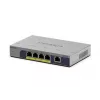 NETGEAR GS105PP nevaldomas Gigabit Ethernet (10/100/1000) maitinimas per Ethernet (PoE) stalinis / montuojamas ant sienos pilkas
