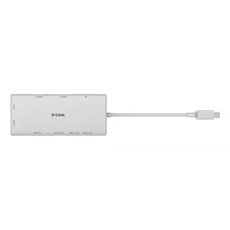 D-Link 10-in-1 USB-C Hub DUP-A01 – USB 3.2 Gen 1 Type-C, Gigabit Ethernet, SD/MicroSD, HDMI iki 3840x2160@60Hz