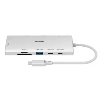 D-Link 10-in-1 USB-C Hub DUP-A01 – USB 3.2 Gen 1 Type-C, Gigabit Ethernet, SD/MicroSD, HDMI iki 3840x2160@60Hz