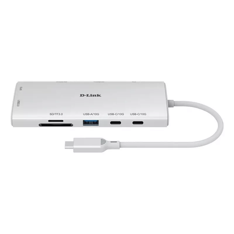 D-Link 10-in-1 USB-C Hub DUP-A01 – USB 3.2 Gen 1 Type-C, Gigabit Ethernet, SD/MicroSD, HDMI iki 3840x2160@60Hz