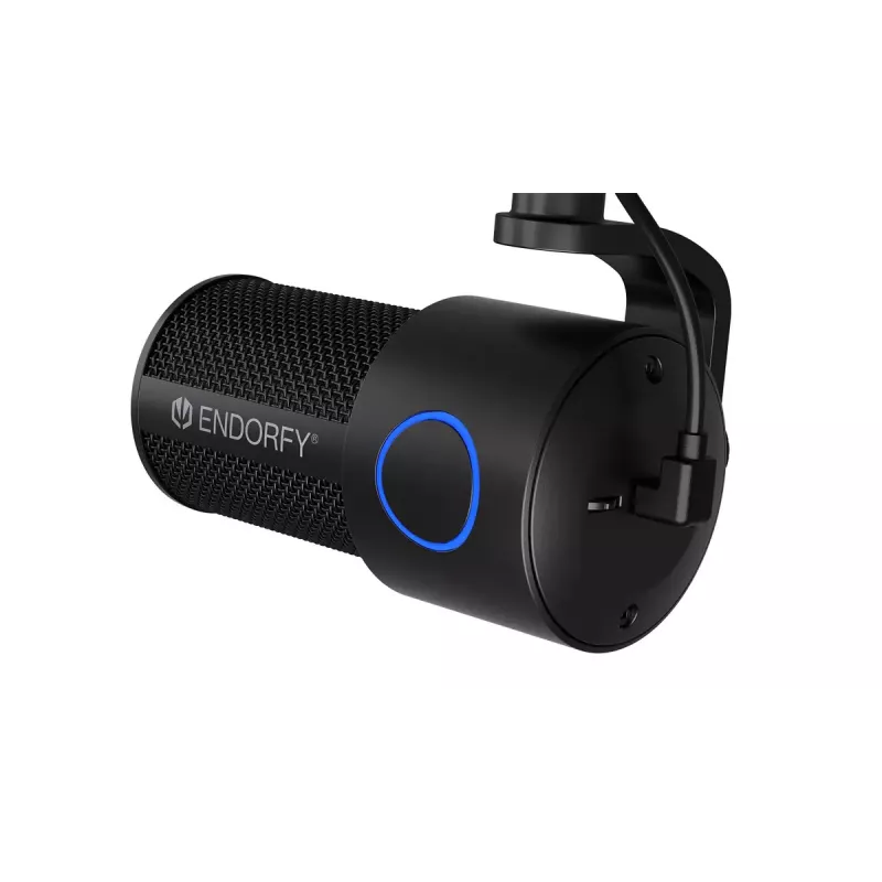 Stalinis mikrofonas ENDORFY Solum Studio – USB, 24 bitų / 96 kHz, 20–20000 Hz, reguliuojamas laikiklis, lietimui jautrūs valdikliai, ausinių išvestis, juodas