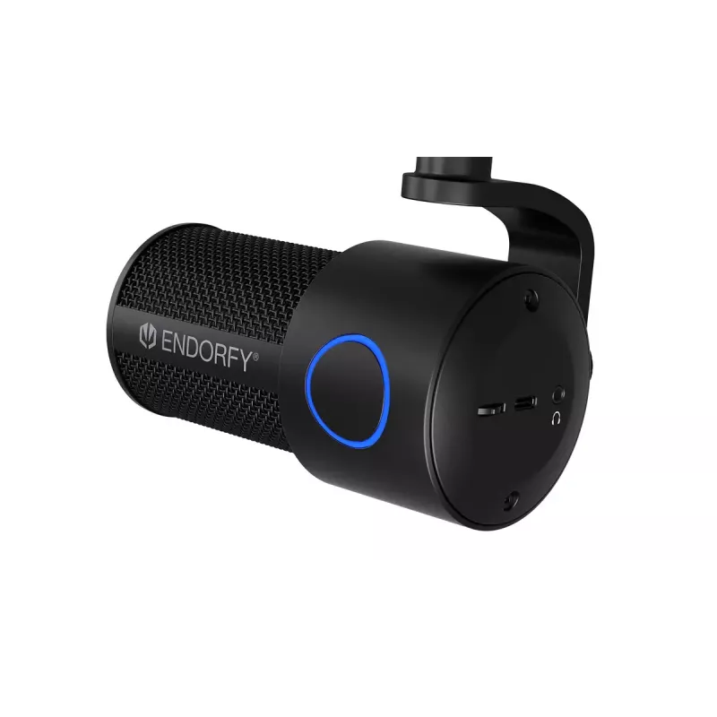 Stalinis mikrofonas ENDORFY Solum Studio – USB, 24 bitų / 96 kHz, 20–20000 Hz, reguliuojamas laikiklis, lietimui jautrūs valdikliai, ausinių išvestis, juodas