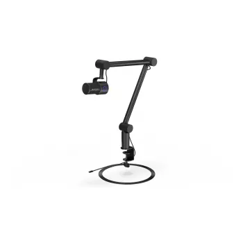 Stalinis mikrofonas ENDORFY Solum Studio – USB, 24 bitų / 96 kHz, 20–20000 Hz, reguliuojamas laikiklis, lietimui jautrūs valdikliai, ausinių išvestis, juodas