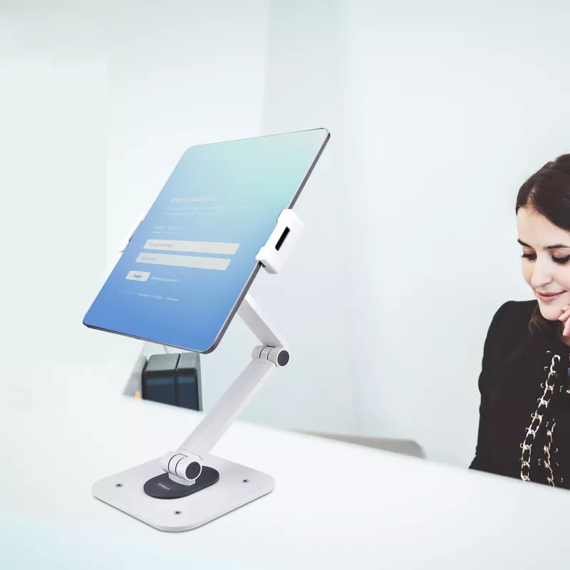 StarTech.com Reguliuojamas planšetinio kompiuterio stovas ant stalo / sieninis – laikomoji galia 1 kg – ergonomiškas, sukamasis, universalus planšetės laikiklis