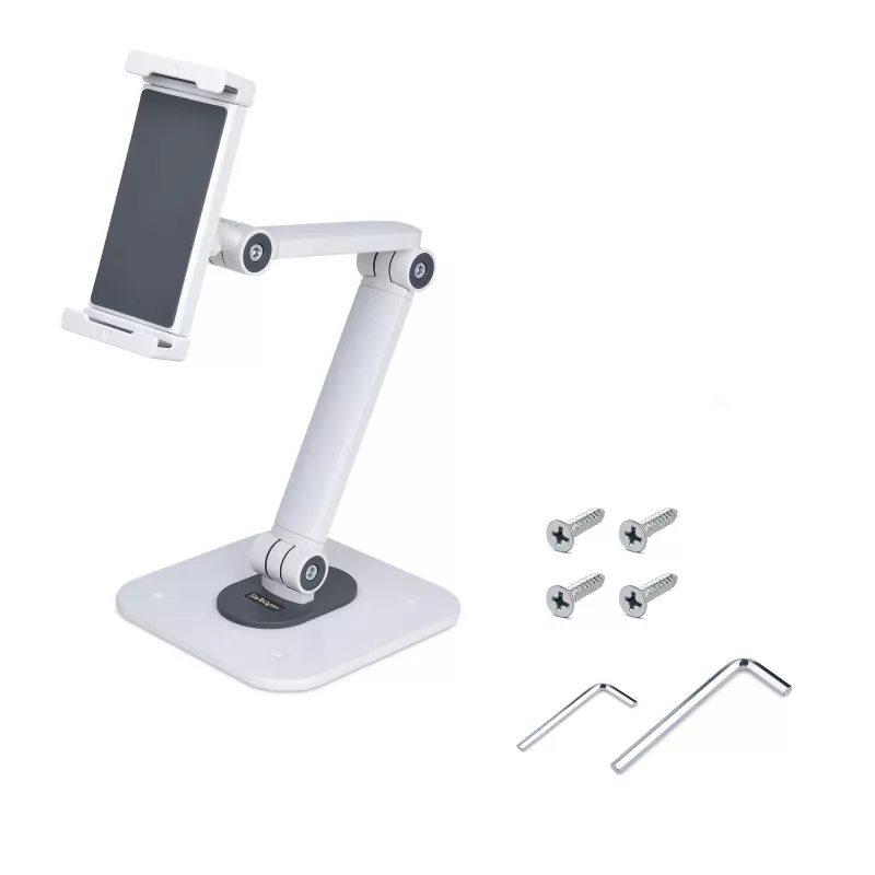 StarTech.com Reguliuojamas planšetinio kompiuterio stovas ant stalo / sieninis – laikomoji galia 1 kg – ergonomiškas, sukamasis, universalus planšetės laikiklis