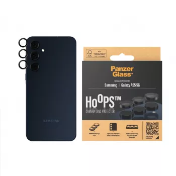 PanzerGlass® Hoops® fotoaparatų lęšių apsauga juoda Samsung Galaxy A55 5G
