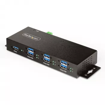 StarTech.com 5G7AINDRM-USB-A-HUB valdomas USB 3.2 Gen 1 (3.1 Gen 1) 7 prievadų USB centras, 5000 Mbit/s, juodas