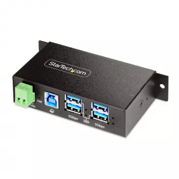 StarTech.com 5G4AINDRM-USB-A-HUB valdomas USB 3.2 Gen 1 4 prievadų šakotuvas, 5 Gbit/s, juodas