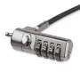 StarTech.com LTLOCK4D 2 m plieninis kabelio spyna su 4 skaitmenų kombinacijos užraktu nešiojamiesiems kompiuteriams su K-Slot