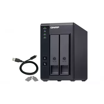 QNAP 2 Bay USB Type-C Direct Attached Storage with Hardware RAID | TR-002 | Micro | 6 GB | Black