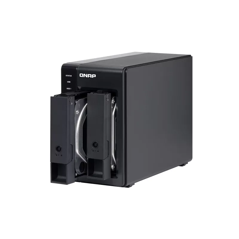 QNAP 2 Bay USB Type-C Direct Attached Storage with Hardware RAID | TR-002 | Micro | 6 GB | Black