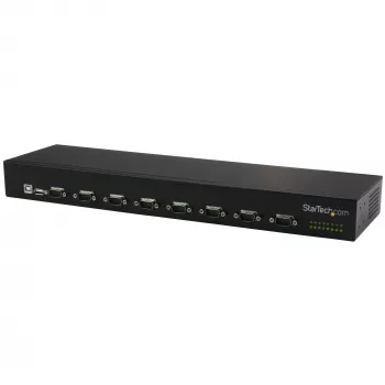 StarTech.com 8 prievadų USB į RS232 adapterio šakotuvas, USB 2.0, juodas, aliuminis, 36 W, 100-240 V