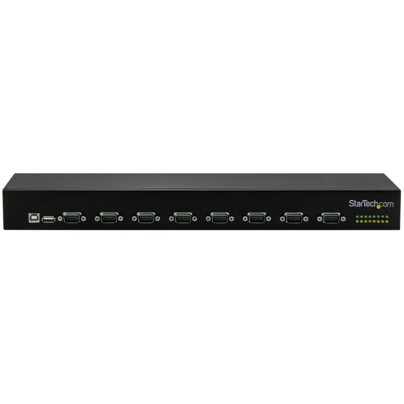 StarTech.com 8 prievadų USB į RS232 adapterio šakotuvas, USB 2.0, juodas, aliuminis, 36 W, 100-240 V