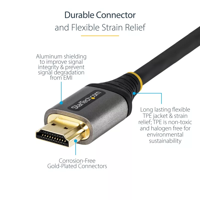 StarTech.com 0,5 m Premium sertifikuotas HDMI 2.0 laidas – 4K 60Hz, HDR10, ARC