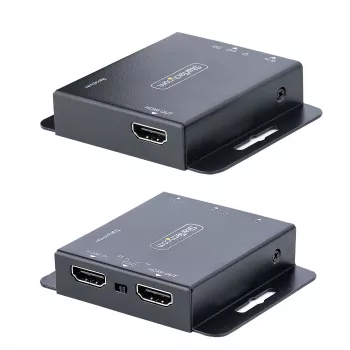 „StarTech.com“ 4K HDMI prailgintuvas per CAT6/CAT5 eterneto kabelį, 4K 30Hz arba 1080p 60Hz vaizdo prailgintuvas, HDMI per eterneto kabelį, HDMI siųstuvas ir imtuvas su IR nuotolinio valdymo pultu