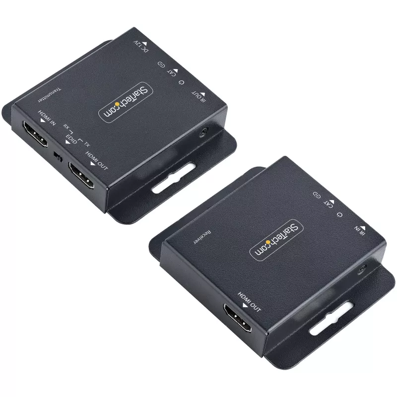 „StarTech.com“ 4K HDMI prailgintuvas per CAT6/CAT5 eterneto kabelį, 4K 30Hz arba 1080p 60Hz vaizdo prailgintuvas, HDMI per eterneto kabelį, HDMI siųstuvas ir imtuvas su IR nuotolinio valdymo pultu