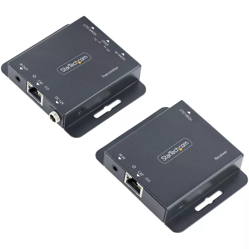„StarTech.com“ 4K HDMI prailgintuvas per CAT6/CAT5 eterneto kabelį, 4K 30Hz arba 1080p 60Hz vaizdo prailgintuvas, HDMI per eterneto kabelį, HDMI siųstuvas ir imtuvas su IR nuotolinio valdymo pultu