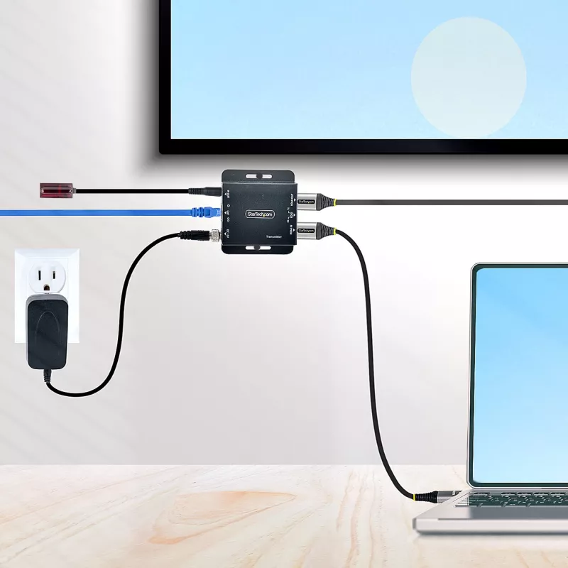 „StarTech.com“ 4K HDMI prailgintuvas per CAT6/CAT5 eterneto kabelį, 4K 30Hz arba 1080p 60Hz vaizdo prailgintuvas, HDMI per eterneto kabelį, HDMI siųstuvas ir imtuvas su IR nuotolinio valdymo pultu