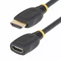 StarTech.com 18in (0,5 m) HDMI 2.0 ilginimo laidas, didelės spartos HDMI prievado apsaugos laidas, 4K 60Hz, HDMI vyriškas–moteriškas adapteris