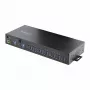 StarTech.com 16 prievadų pramoninis USB 5Gbps centras su maitinimo adapteriu, metaliniu korpusu, tvirtinimo galimybėmis, ESD apsauga, gnybtų bloko maitinimu, USB įkrovimu, dviejų pagrindinių kompiuterių perjungimu - TAA