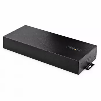 StarTech.com 16 prievadų pramoninis USB 5Gbps centras su maitinimo adapteriu, metaliniu korpusu, tvirtinimo galimybėmis, ESD apsauga, gnybtų bloko maitinimu, USB įkrovimu, dviejų pagrindinių kompiuterių perjungimu - TAA